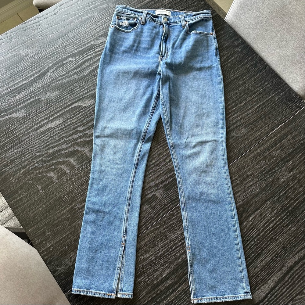 Abercrombie & Fitch Curve Love The Skinny High Rise Jean w/ Split Hem Detail 29R - Picture 3 of 8